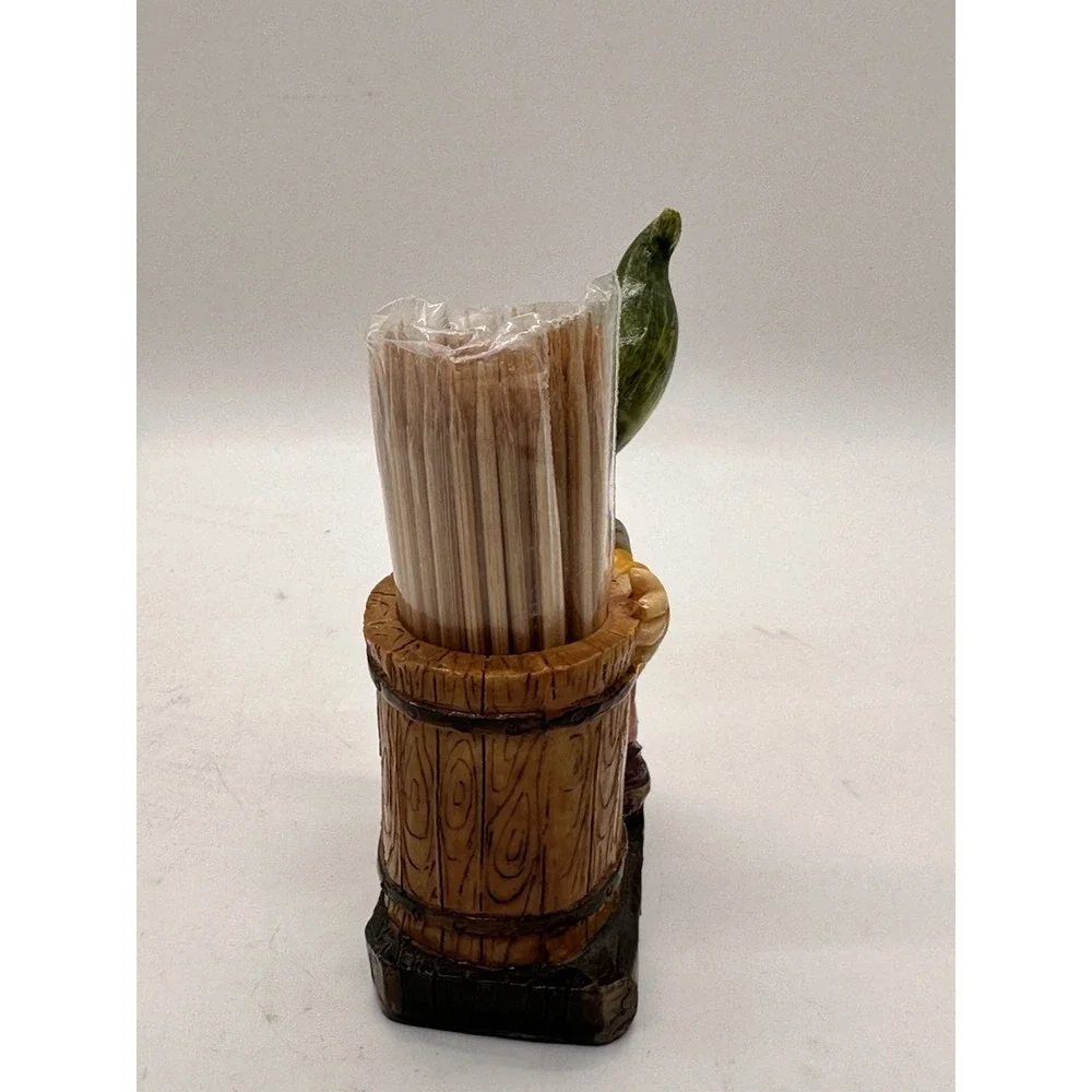 Gnome Toothpick Holder Figurine Rustic Barrel Cute Kitchen Décor‎ 4